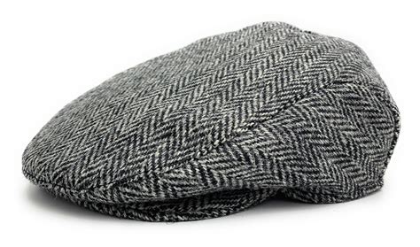 Authentic Mens Harris Tweed Flat Cap Grey Herringbone Etsy