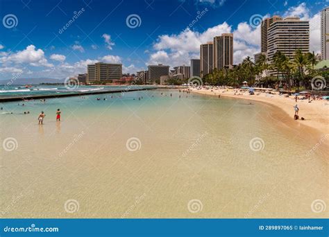 Kuhio Beach Kalakaua Avenuewaikiki Hawaii Editorial Image Image Of