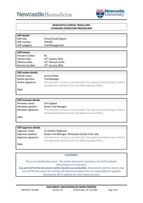 Clinical Trial Report Template Templates Example Templates Example