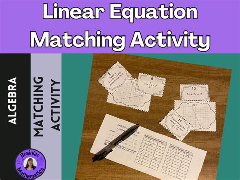 Linear Equation Matching Activity Teaching Resources