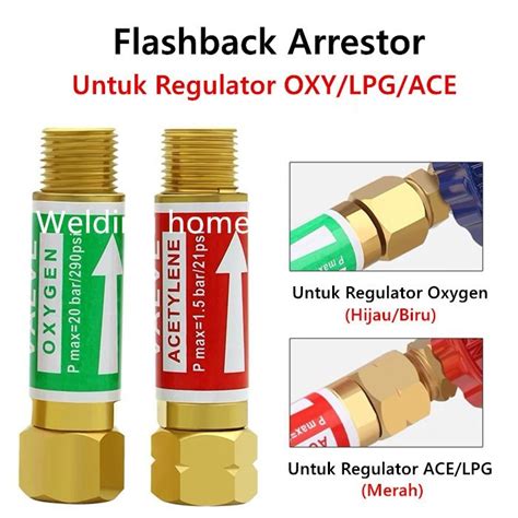 Jual Flashback Arrestor Regualtor Oxygen Acetylene Flash Back Oxy Ace