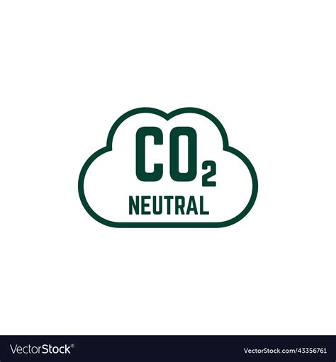 Carbon Neutral Icon Zero Co Emission Royalty Free Vector