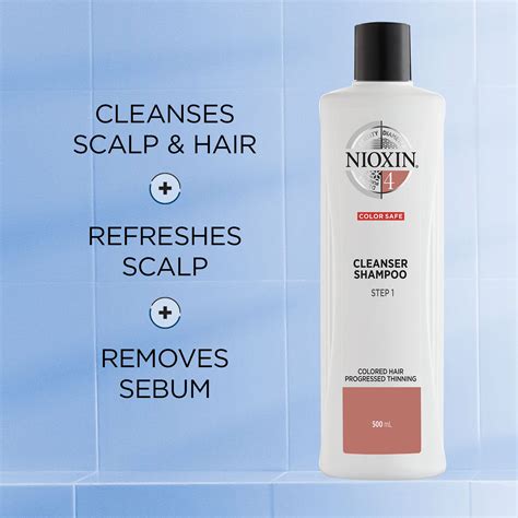 Nioxin System 4 Scalp Cleansing Shampoo With Peppermint Oil Treats Dry And Sensitive Scalp