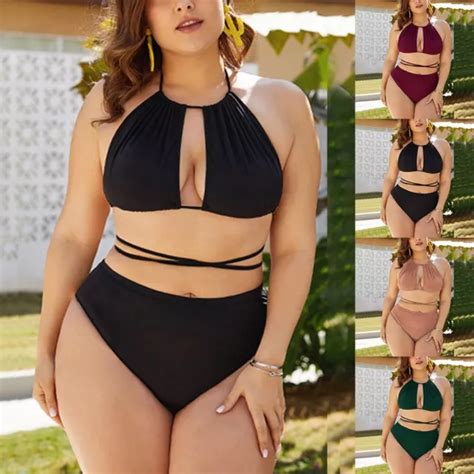 MAILLOT DE BAIN sans dos taille haute bikini élégant taille plus