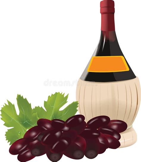 Garrafa De Vinho Sobre Um Barril Saca rolhas Na Adega Ilustração do