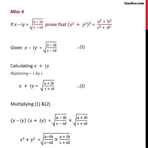 Misc 4 If X Iy Root A Ibc Id Prove X2 Y22