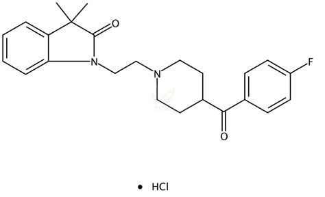 1244 氟苯甲酰基哌啶 1 基乙基 33 二甲基吲哚啉 2 酮盐酸盐1 2 44 氟苯甲酰基 1 哌啶基 乙基 13 二氢