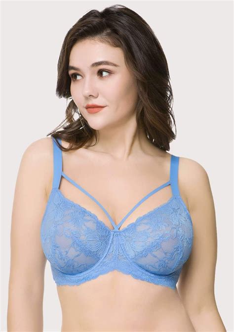 Strappy Dark Blue Sexy Unlined Underwire Bra Hsia