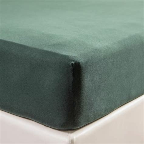 Pure Era Jersey Knit Cotton Fitted Bottom Sheet Deep Pocket 15 To 20 Ultra Soft Forest Green