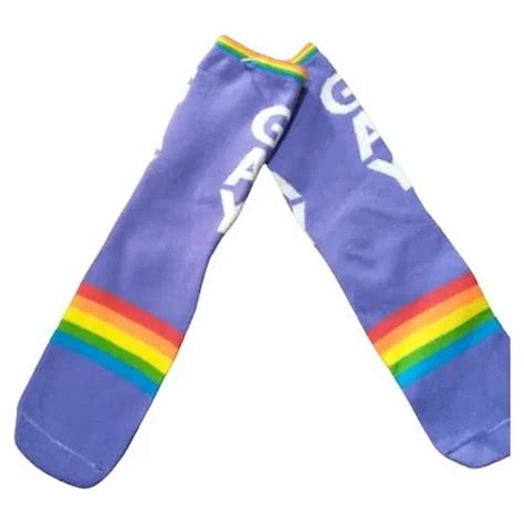 Calcetines Arcoiris Gay Orgullo Morados Colores Meses Sin Intereses