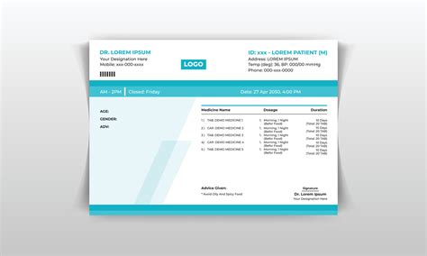 Modern Medical, clinic, Doctor pad prescription design template. Easy ...