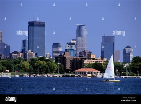 Sailing On Lake Calhoun In The Heart Of Minneapolis Minnesota Stock