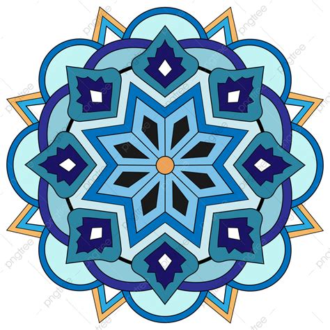 Mandala Colouring Vector Hd Images Beautiful Blue Colourful Mandala