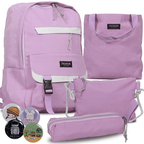 Kit Mochila Bolsa Estojo Escolar Juvenil Conjunto 4 Peças Para