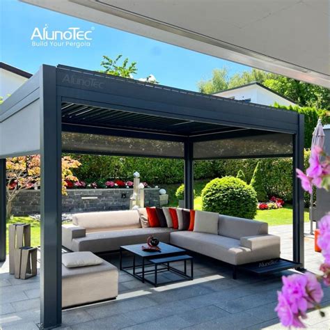 Alunotec Eco Friendly Waterproof Louver Roof Pergola X With Manual