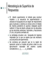 Rsm Pdf Metodolog A De Superficie De Respuestas El Dise O