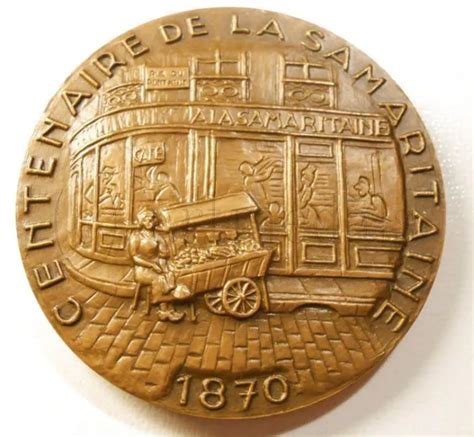 ANCIENNE MEDAILLE EN Bronze Pour Le Centenaire De La Samaritaine 1870