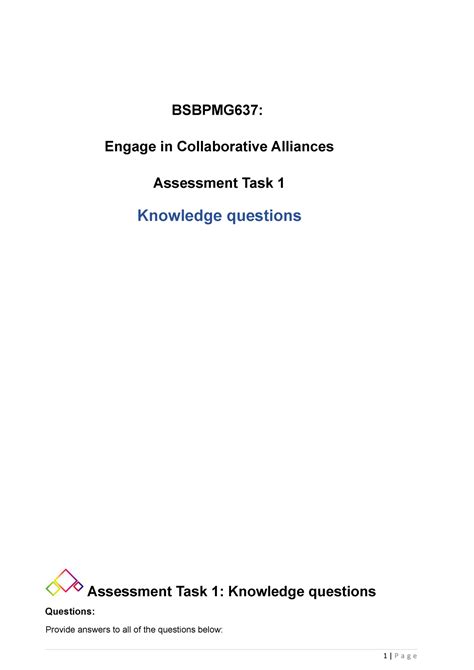 Bsbpmg Task Bsbpmg Engage In Collaborative Alliances