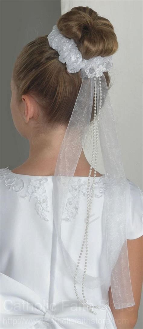 Communion Headpiece First Communion Veils Bun Hairstyles Wedding