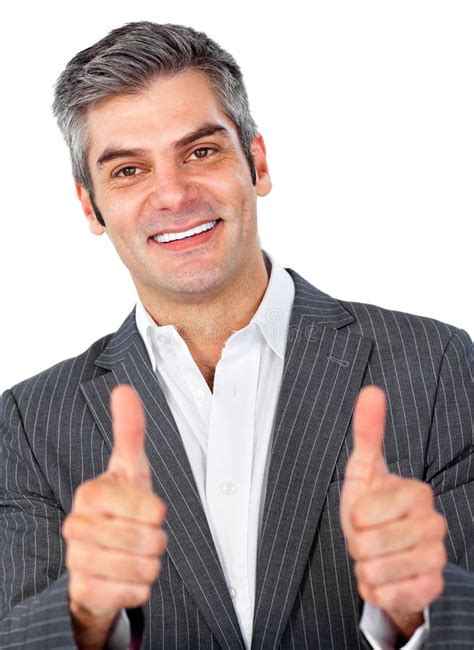 Happy Businessman With Thumbs Up Stock Photo Image Of Happy Smile