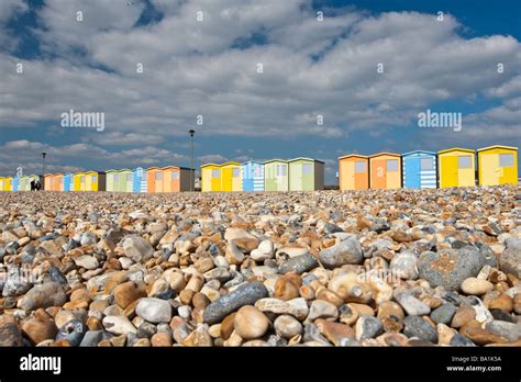 Seaford Beach Huts on Seaford Beach front in East Sussex, England UK Stock Photo - Alamy