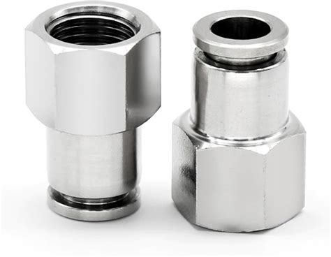 Amazon 304 Stainless Steel PCF Metal Pneumatic Quick Connector PT1