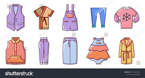 Clothes Icon Set Cartoon Set Clothes Stock Vector Royalty Free