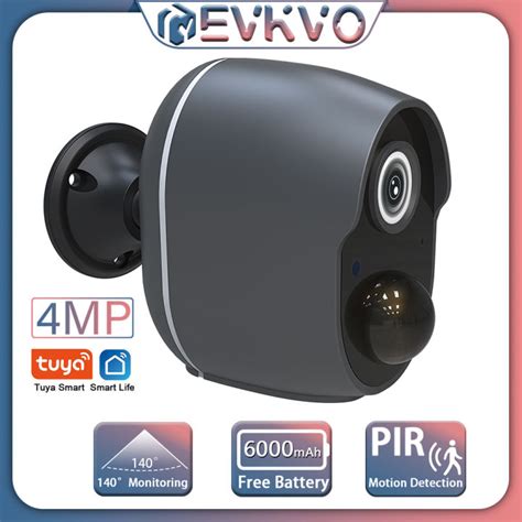 Evkvo Free Gb Sd Card Mp Tuya Smart Life App Battery Ip Camera