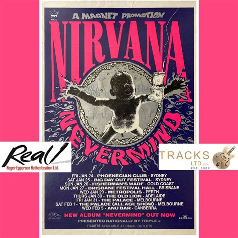 Lot Detail Nirvana Rare Group Signed 1992 Nevermind Australian Tour