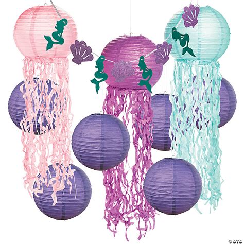 Mermaid Sparkle Hanging Decorations Kit 10 Pc