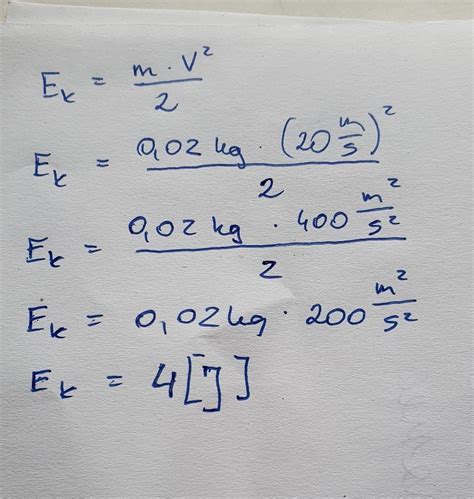 KLASA 8 FAST Oblicz energię kimetyczną ciała o masie 0 02 kg którego