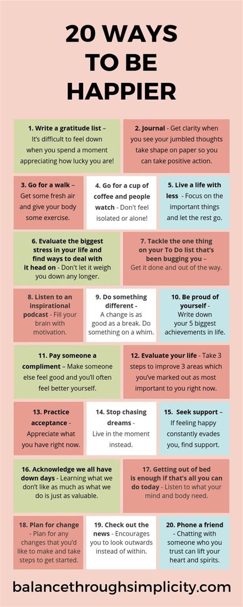 20 Ways To Be Happier Self Improvement Tips Ways To Be Happier