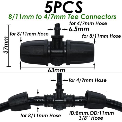 KIT COMPLET D ARROSAGE KSL01 233 5PCS Connecteur De Tuyau 3 8 à 1 4