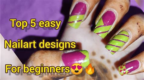 Top 5 Easy Nail Art Designs For Beginners Beautiful Nail Art At Home Nail Art Designs 2023