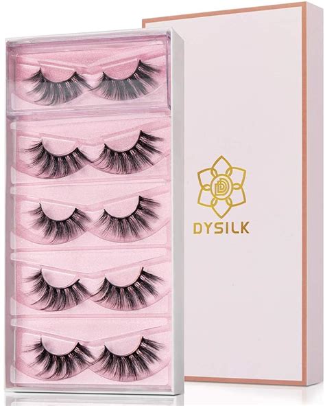 Amazon DYSILK False Eyelashes Mink Strip Lashes 5 Pairs 6D Faux