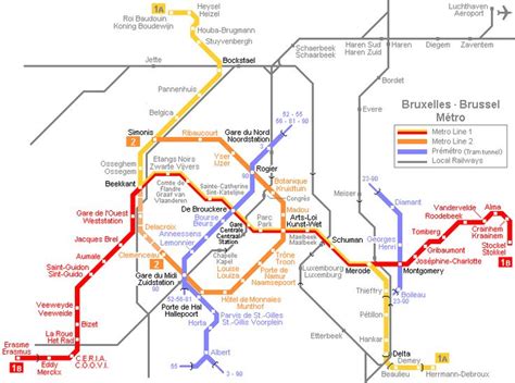 Brussels Metro Map Mappa Bruxelles Mappe