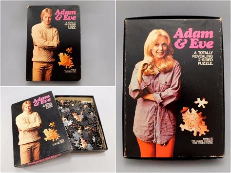 S Vintage Nude Jigsaw Puzzle Adam Eve Totally Revealing Sided Pc