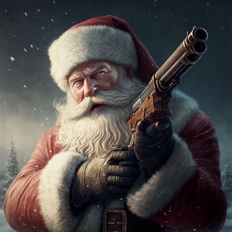 Santa Claus With A Gun Made With PicSo App R AiArt