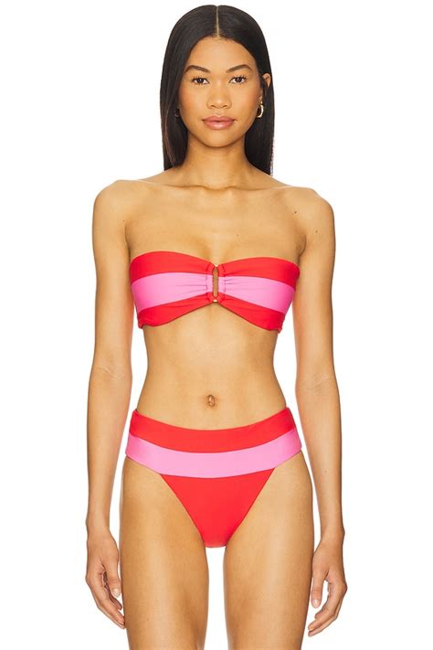 PQ Detail Bandeau Bikini Top In Passion REVOLVE