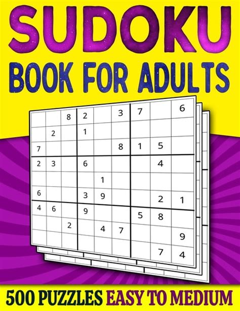 Sudoku Book For Adults Easy To Medium Sudoku Puzzles For Adults