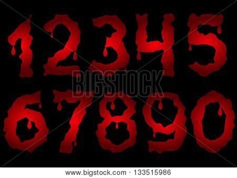 Red Bloody Numbers Vector Photo Free Trial Bigstock