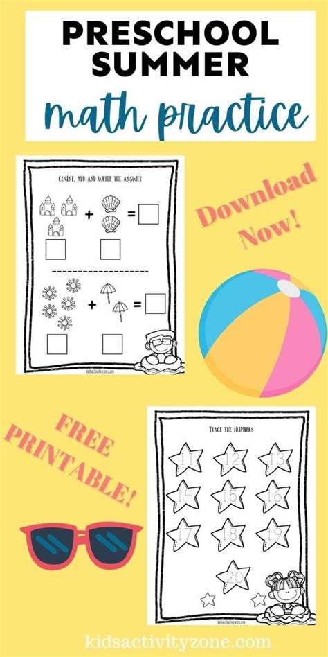 Preschool Summer Math Practice Is A Fun Summer Themed Math Activity