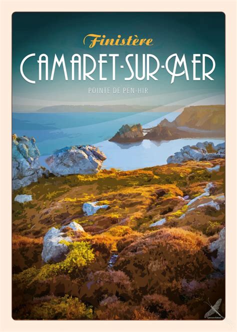 Affiche vintage de la Pointe de Pen Hir à Camaret sur Mer