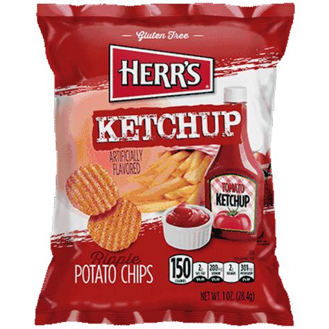 Herrs Potato Chips Ketchup Flavored 1 Oz Pack Of 7