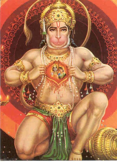 A Famous View Of Hanuman Showing That In His Heart There Is Nothing