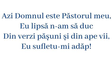 Azi Domnul Este Pastorul Meu Youtube