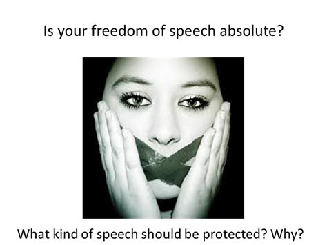 Is Your Freedom Of Speech Absolute What Kind Of Speech Should Be