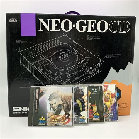 【やや傷や汚れあり】ネオジオcd Neogeo 本体 ソフト4本セット Snk 餓狼伝説 Kof キングオブファイターズ 格闘ゲーム 格ゲー