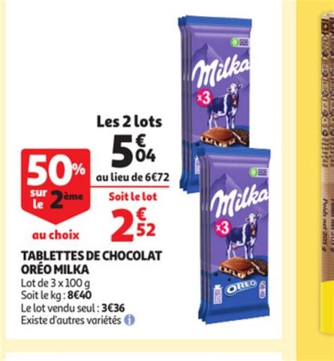 Promo Tablettes De Chocolat Oreo Milka Chez Auchan