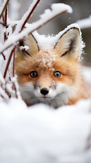 Premium AI Image | a fox in the snow